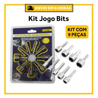 Kit Jogo Bits Soquete Canhão Parafusadeira 5 A 13mm Top