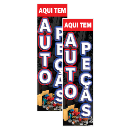 KIT 2 BANNERS AUTOPEÇAS - 40cm x 100cm - COMPLETO