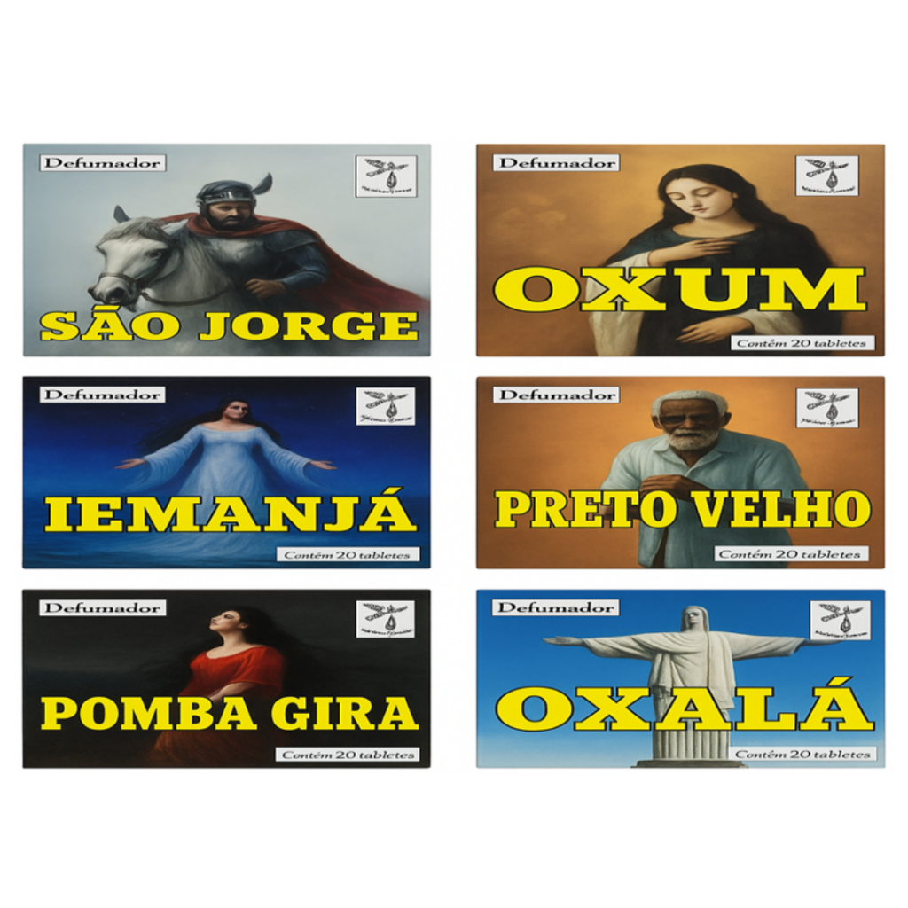 Kit com 06 caixas de Defumador_Incenso - Natureza Espiritual. São 120 tabletes para você usar.