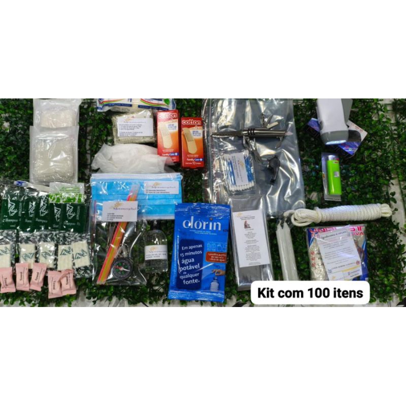 Kit para Mochila de Emergência com + de 100 itens.