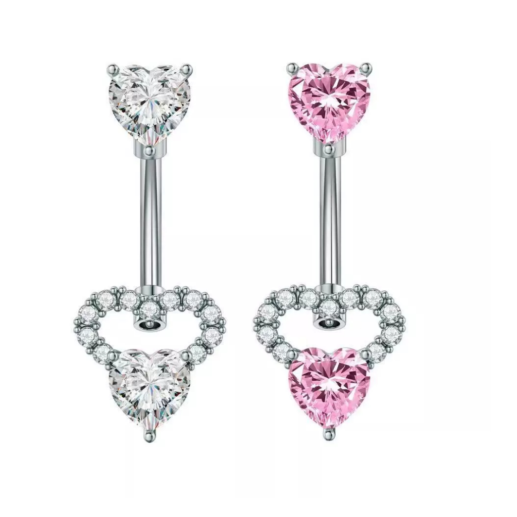 Piercing Umbigo Coração Aço inox Prata em Oferta na Shopee
