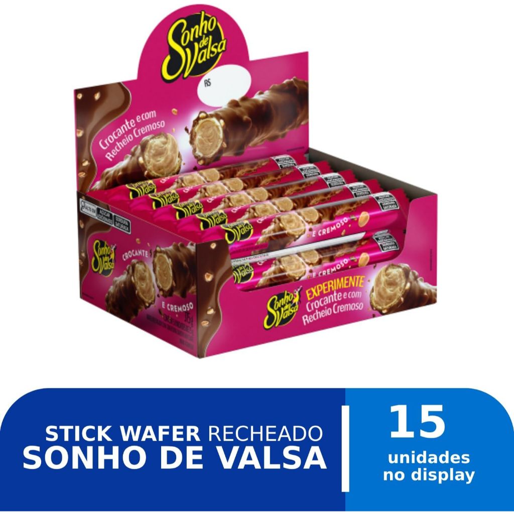 Chocolate Stick Sonho De Valsa 375g C/15 Unidades Lacta em Oferta na Shopee