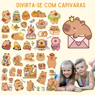 Tatuagem Temporária Tatuagens Removível Infantil Capivara Mais de 30 Adesivos para Festa Unissex em Oferta na Shopee