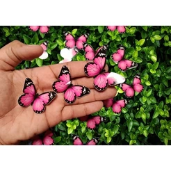 ENVIO RÁPIDO - Kit com 30, 60 e 90 Borboleta Rosa Topo de Bolo, Buquês e Enfeites - Ateliê Will Arts