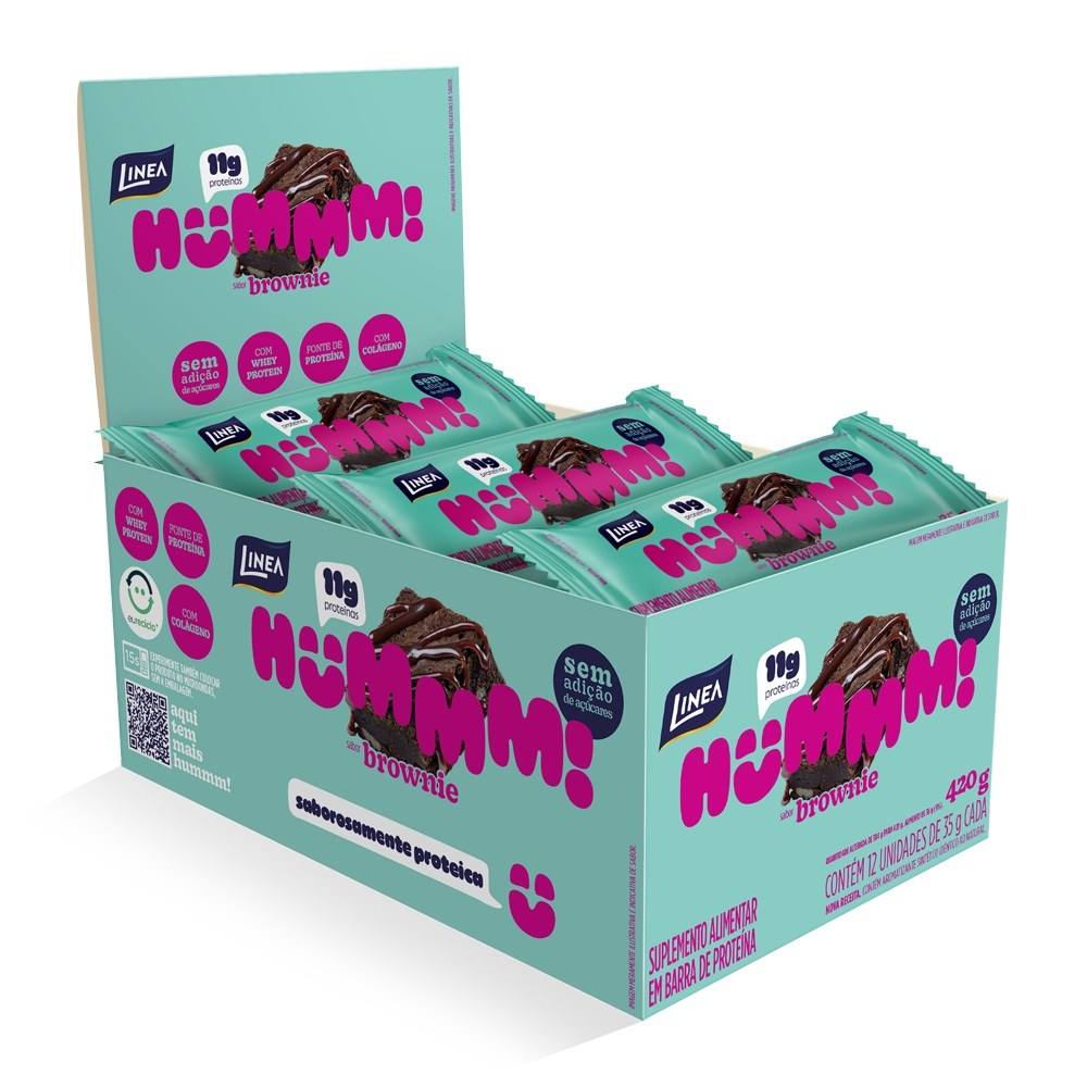 Hummm! Snack Proteico Sabor Brownie 35g Caixa com 12 unidades em Oferta na Shopee