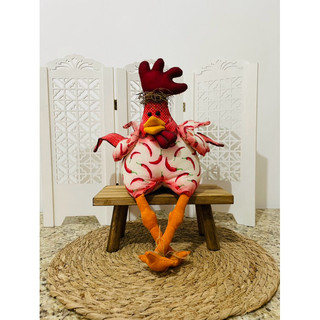 Galinha de tecido decorativa produto artesanal.
