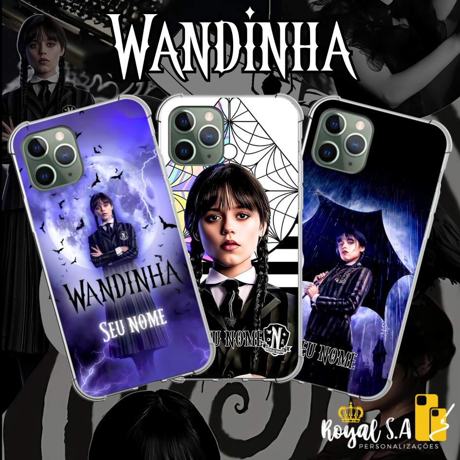 Capinha personalizada Wandinha Addams para aparelhos Samsung/ Iphone/ Motorola/ Xiaomi/ LG/ Realme em Oferta na Shopee