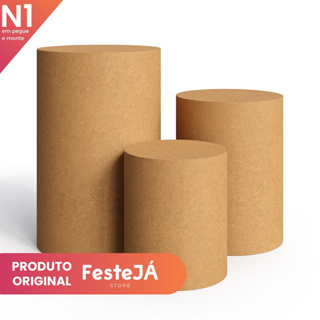 Mesa Cilíndro MDF Cru Pegue e Monte Para Decoração Cenários Aniversários Festas Casamentos em Oferta na Shopee