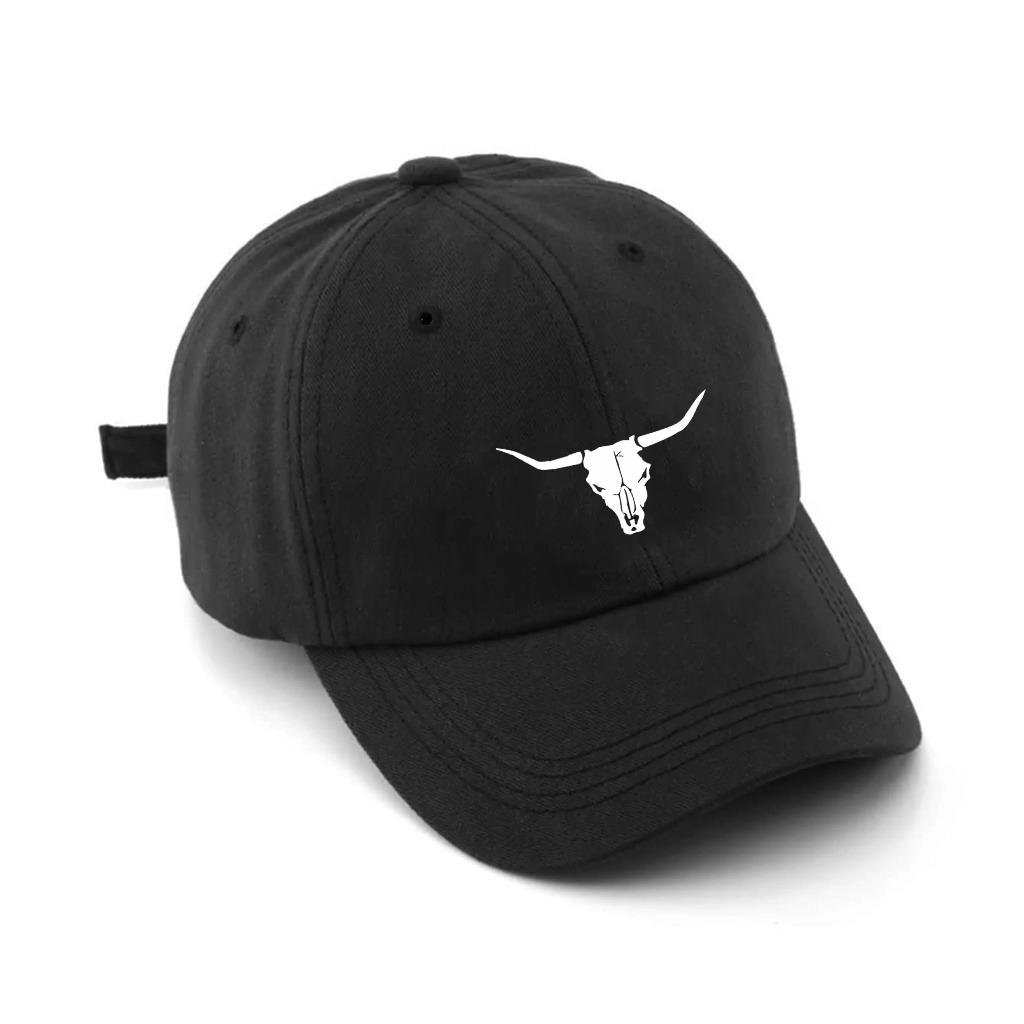 Boné Texas Touro Long Horn Bordado Unissex Algodão Regulagem Boné Preto Ny NYC Macio Estiloso em Oferta na Shopee