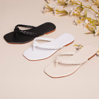 Sandália de Dedo Rasteirinha com Tranças Feminina Chinelo Flat Cores do Verao