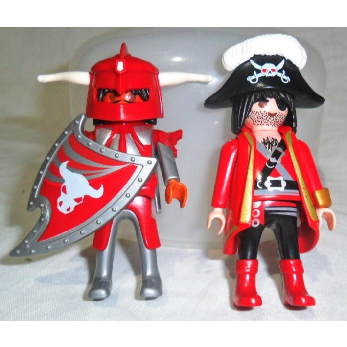 BRINQUEDO ANTIGO PLAYMOBIL - GEOBRA TROL ANOS 2000 - CAVALEIRO Nº 4763 / PIRATA Nº 5945 - CONSERVADO