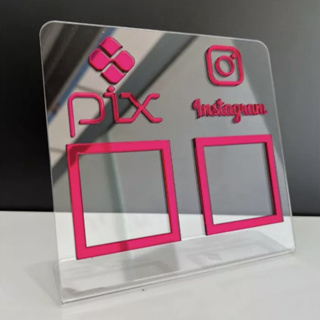 Placa Pix Display Mesa Balcão PIX Instagram Interativo em Oferta na Shopee