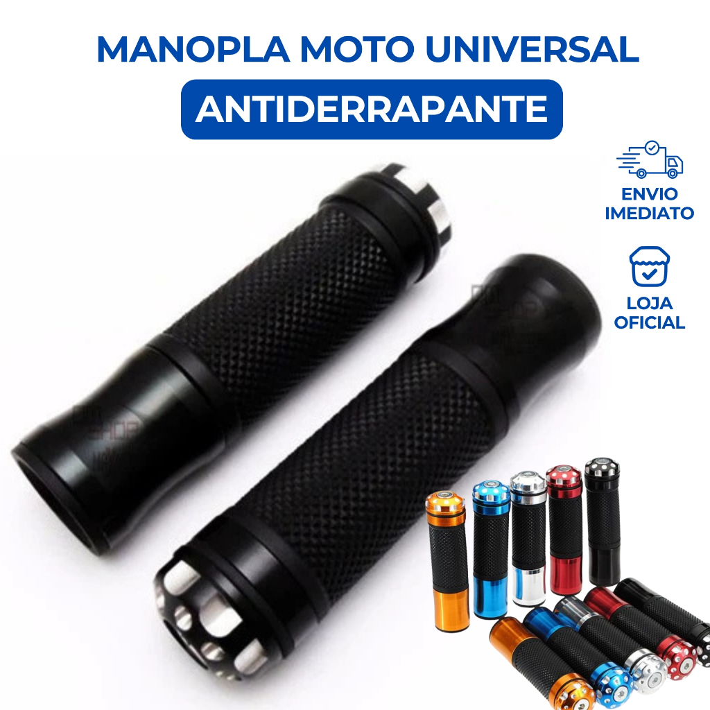 Manopla Moto Universal Peso Curto 22mm Titan, Twister, Fan, YBR, CB300 Par Antiderrapante em Oferta na Shopee