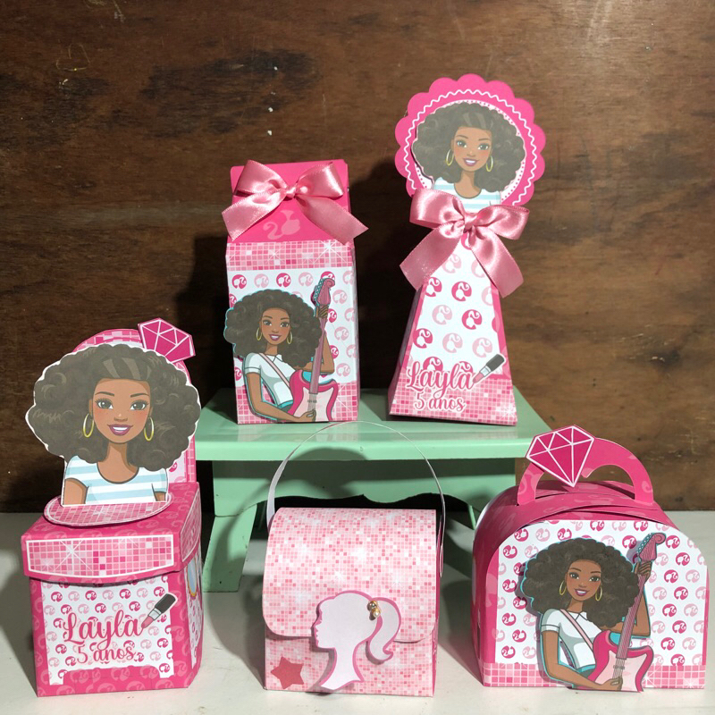 Kit Caixinhas MONTADAS Personalizadas Barbie Kit Festa - Lembrancinha - Aniversário - Festa Infantil