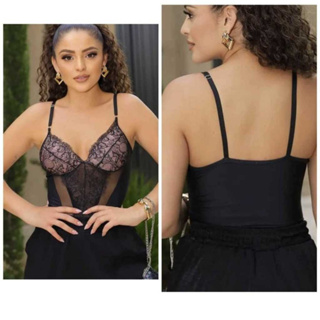 Body Renda Feminino Preto Transparente Alça Fina Sexy Elegante – BlackFriday* Moda Feminina em Oferta na Shopee