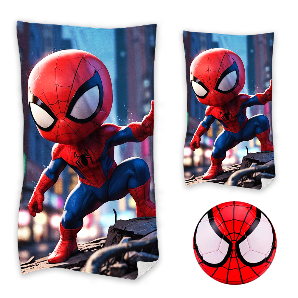 kit Toalha Infantil Banho Praia e rosto bola Homem Aranha criança em Oferta na Shopee
