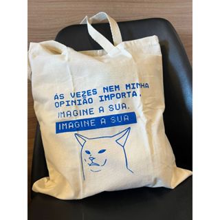Ecobag as vezes nem minha opinião imposta, imagina a sua.sacola ecológica,escola,faculdade, curso,personalizado,brinde, em Oferta na Shopee