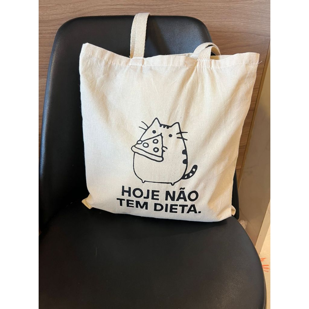 Ecobag hoje não tem dieta sacola ecológica,escola,faculdade, curso,personalizado,brinde,praia,moda,brinde,presente,