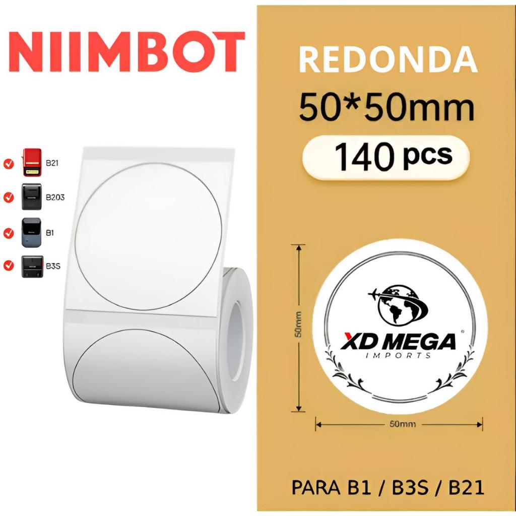 Etiqueta Redonda 50x50mm Branca (140un) Niimbot B1/b21/b3s em Oferta na Shopee
