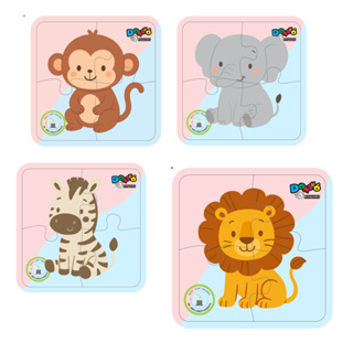 Kit 4 Jogos Quebra Cabeça Animais Infantil em madeira Mdf 4 peças cada (4 unidades) 2 anos em Oferta na Shopee