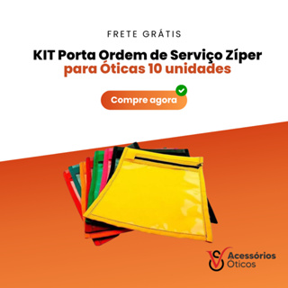 KIT Porta Ordem de Serviço Zíper para Óticas 10 unidades em Oferta na Shopee