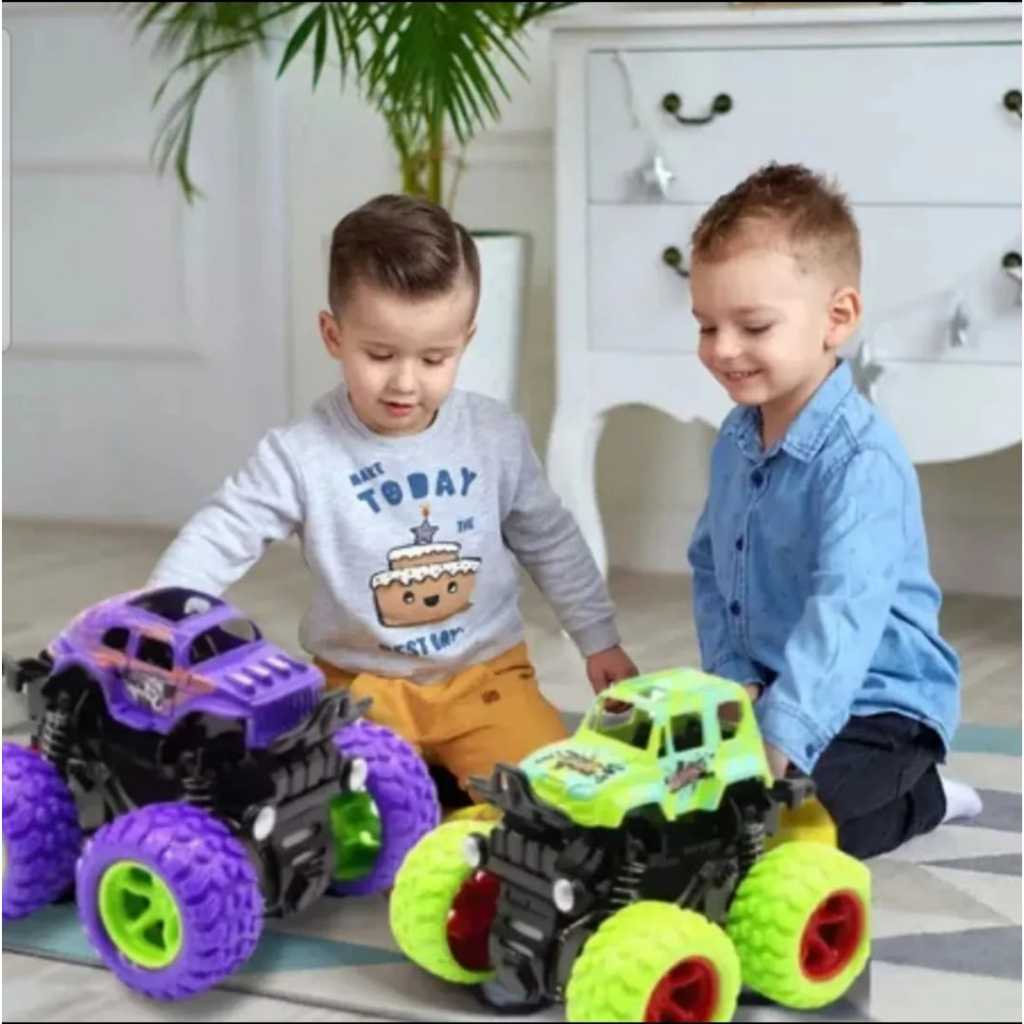 Brinquedo Kit Maleta Com 4 Carrinhos Monster Truck Para Crianças Fricção Carros de Brinquedo