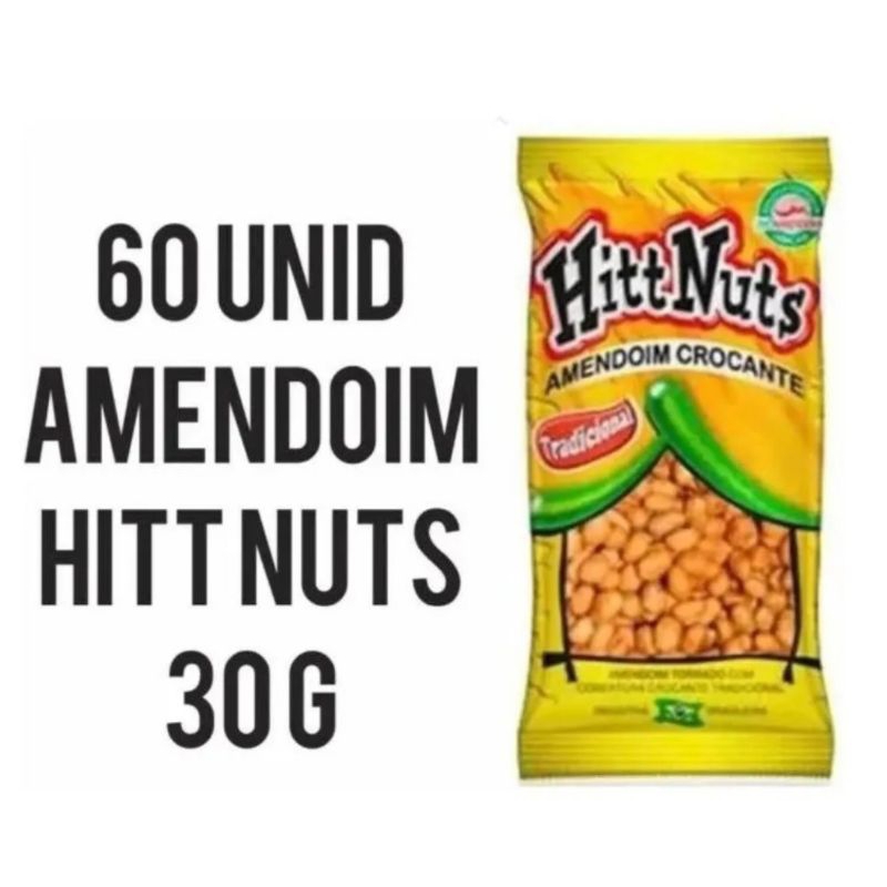 Amendoim Japones Crocante Hitt Nuts Tradicional 30g contendo 60 pacotes em Oferta na Shopee