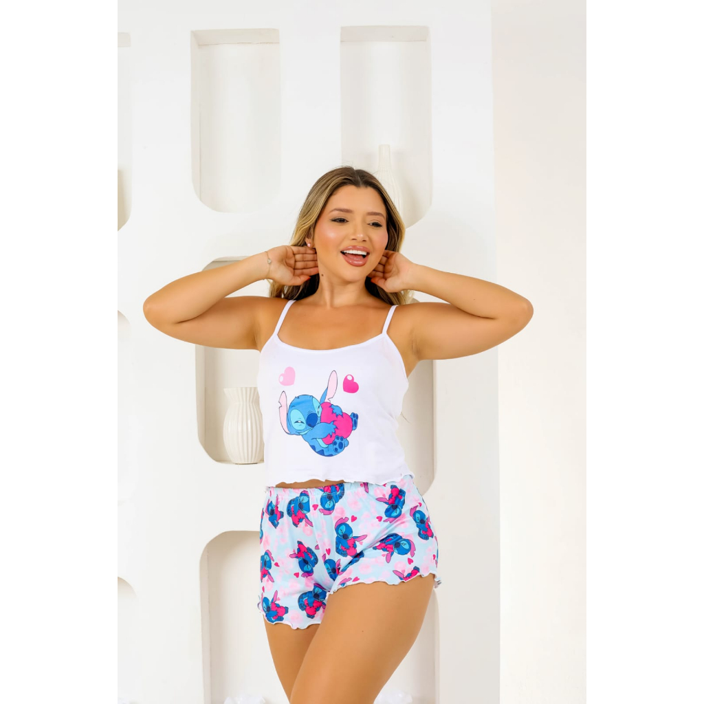 Conjuntinho Baby Dool Feminino Verão, Baby Doll Blogueirinha Pijama Sensual