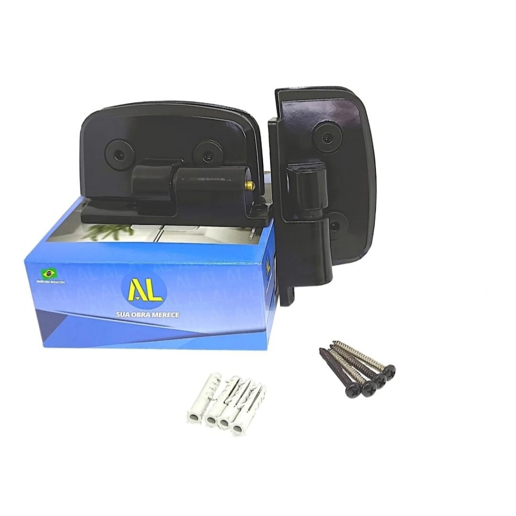 Dobradiça Automática 1114 Para Box Banheiro ( 2 Unidades) - AL PRETO em Oferta na Shopee