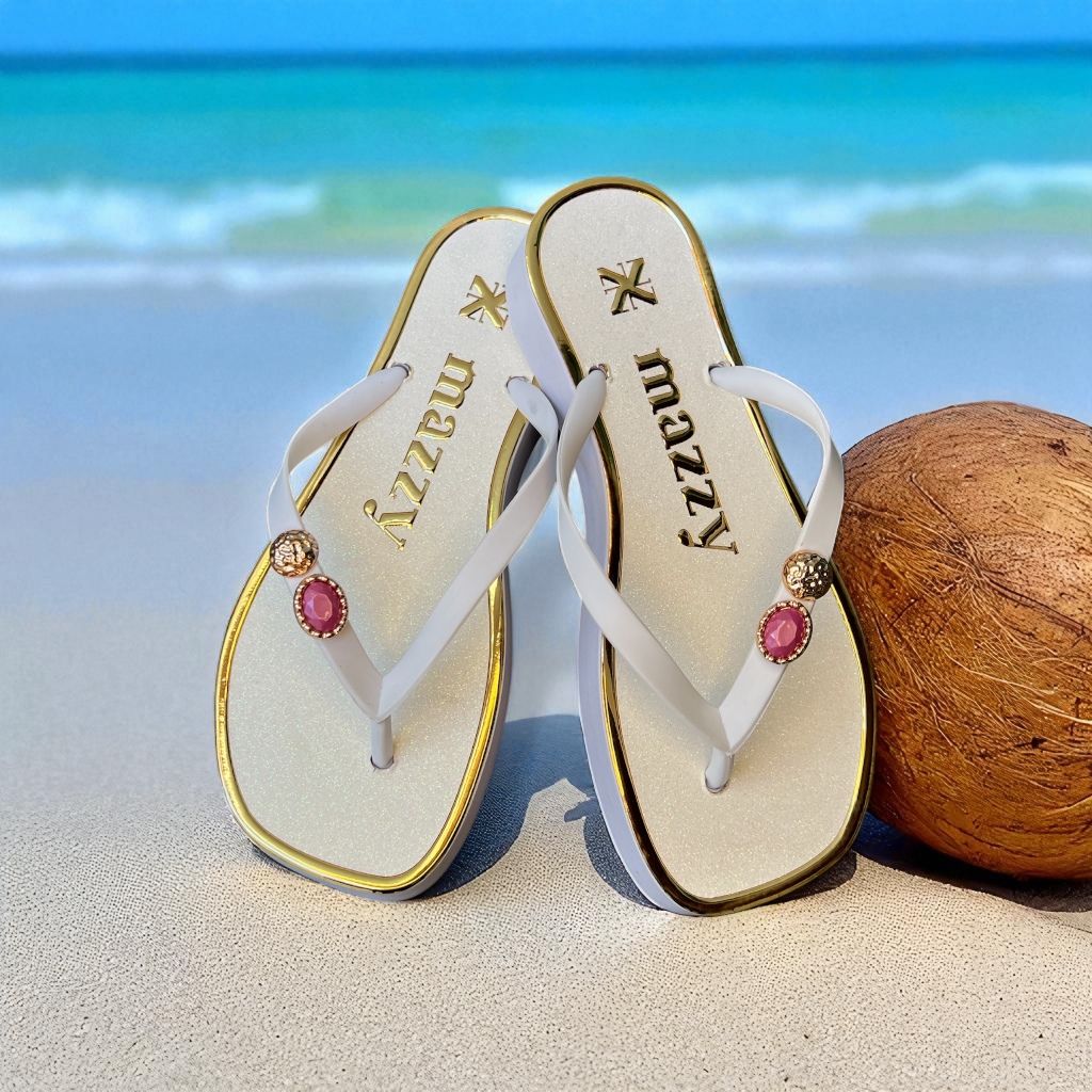 Chinelo Feminino Confortável Sandália Plataforma Branco Leve Gliter Fino Chinelo de Dedo