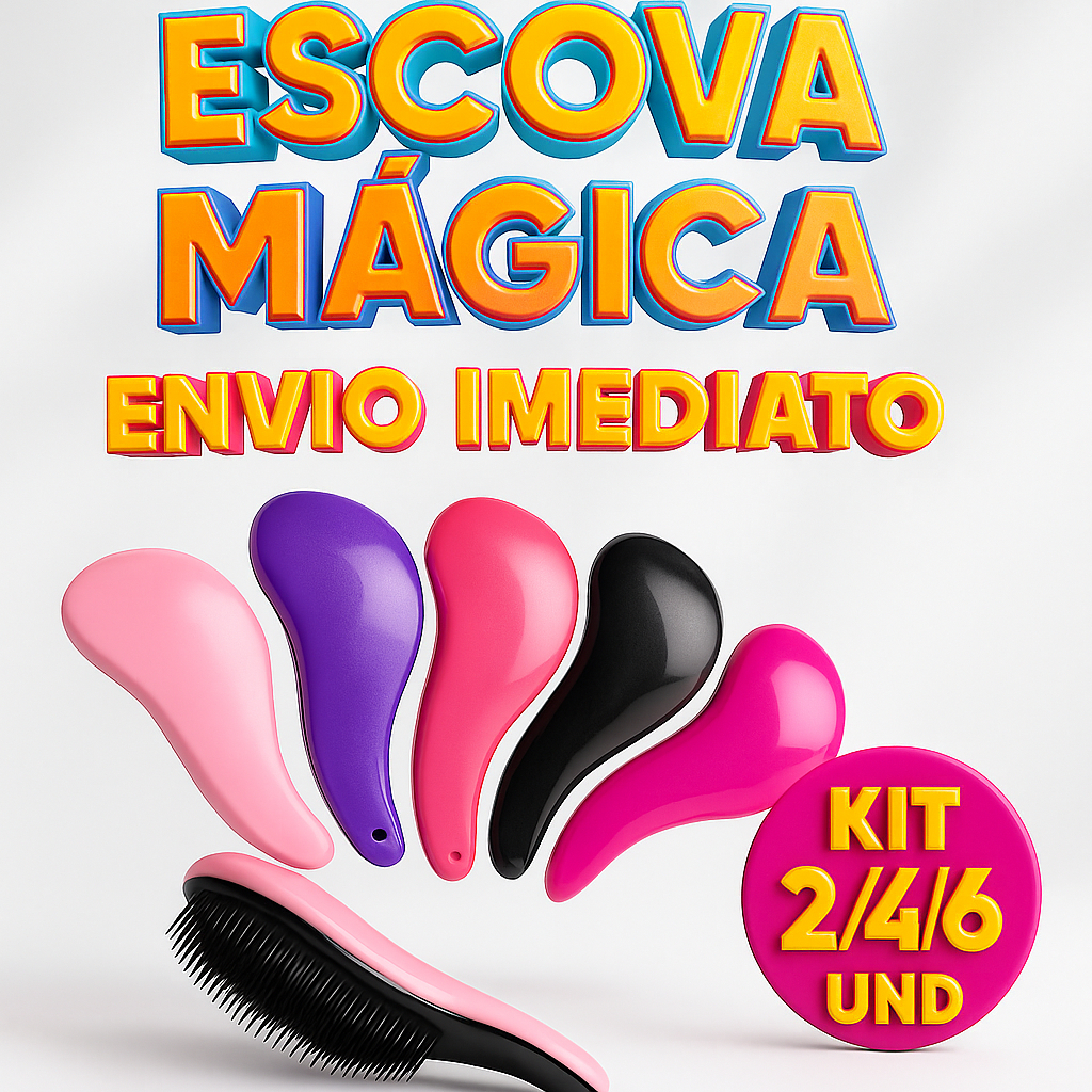 KIT 2/4/6 unidades Escova Mágica Desembaraçadora Escova Mágica Pentear de cabelo