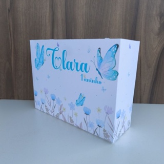 Sacolinha Personalizada Jardim das Borboletas azul - Pegue e Monte em Oferta na Shopee