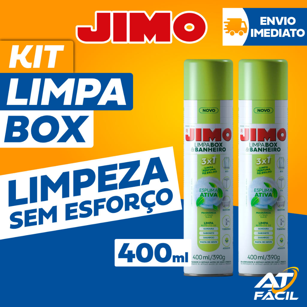 Limpa BOX e BANHEIRO Spray JIMO 400ml Limpeza Profunda