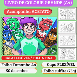 Caderno de Colorir Mundo Torajo - Grande A4, Capa Flexível, Acetato, 50 desenhos em Oferta na Shopee
