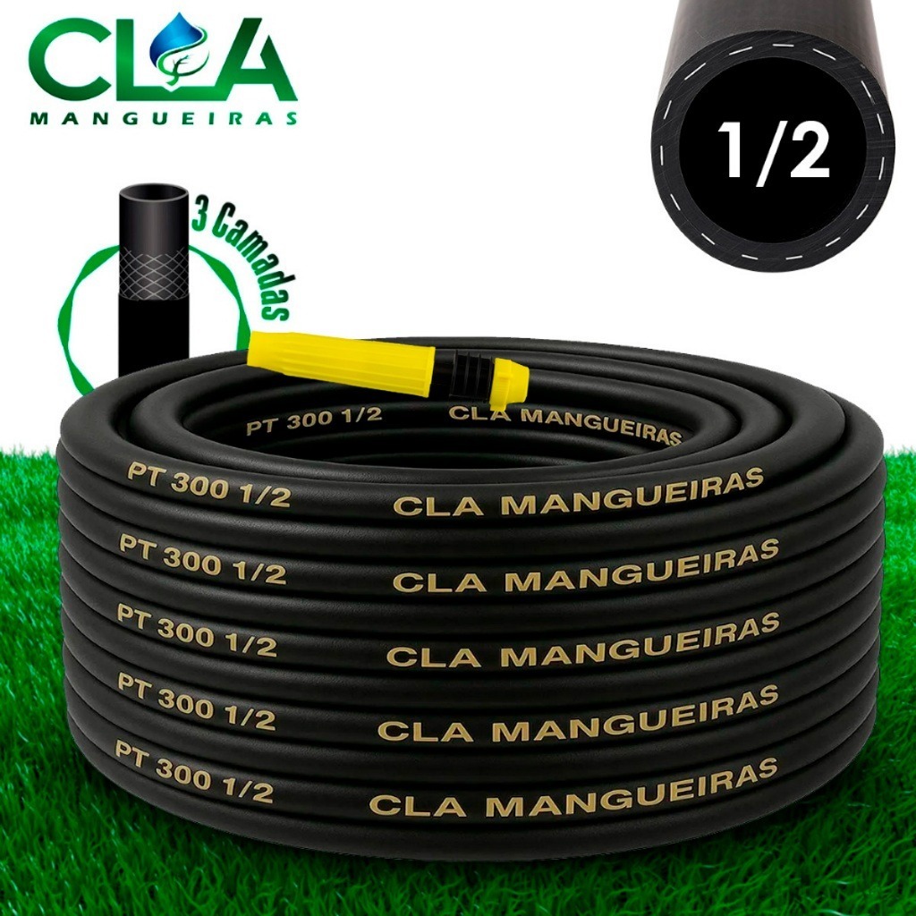 Mangueira Jardim Trançada Resistente Flexível 10/15/20/25/30/50 Metros PT 300 PSI Água 1/2" Com Bico em Oferta na Shopee