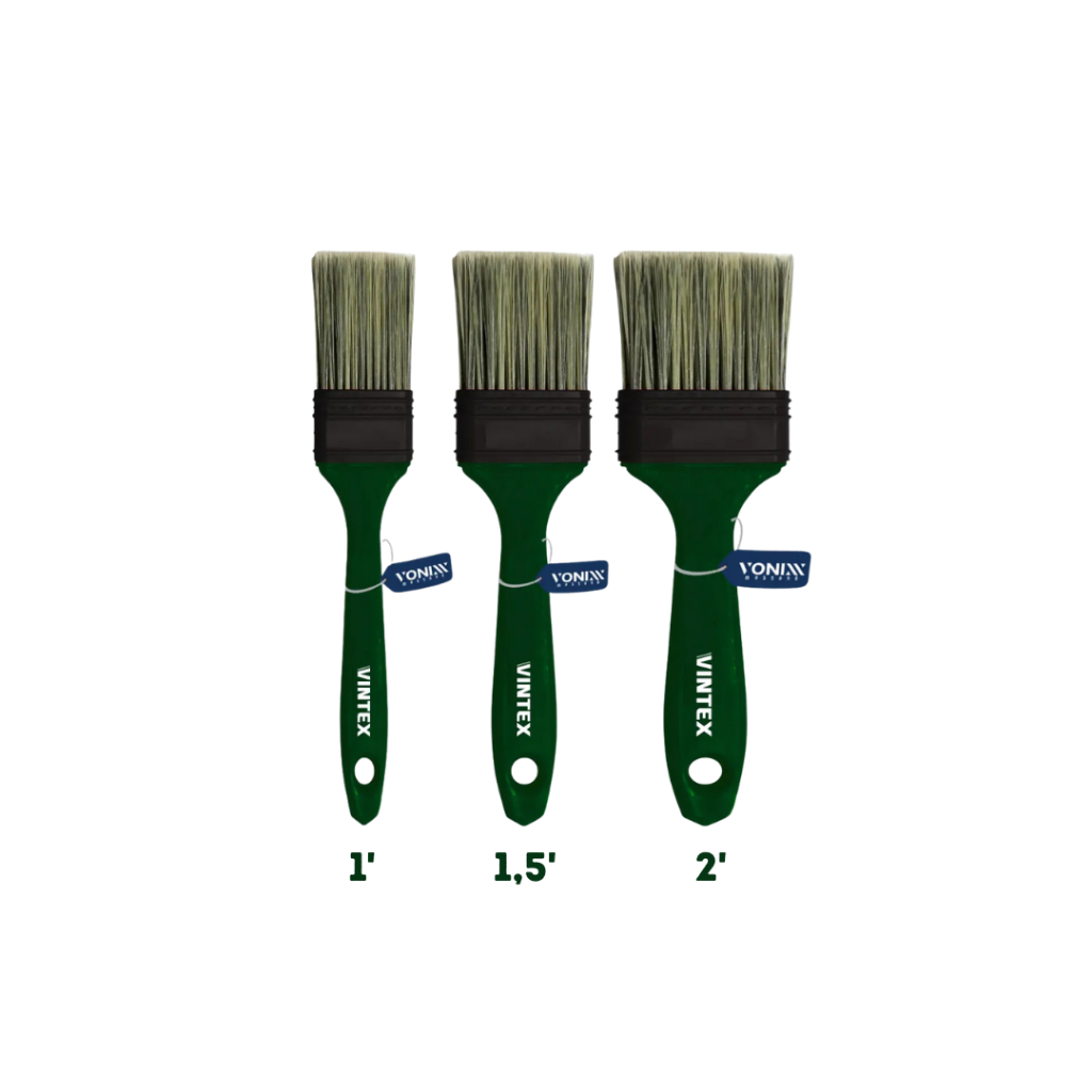 Kit 3 Trinchas Limpeza Automotiva Vintex 1'' / 1,5'' / 2''
