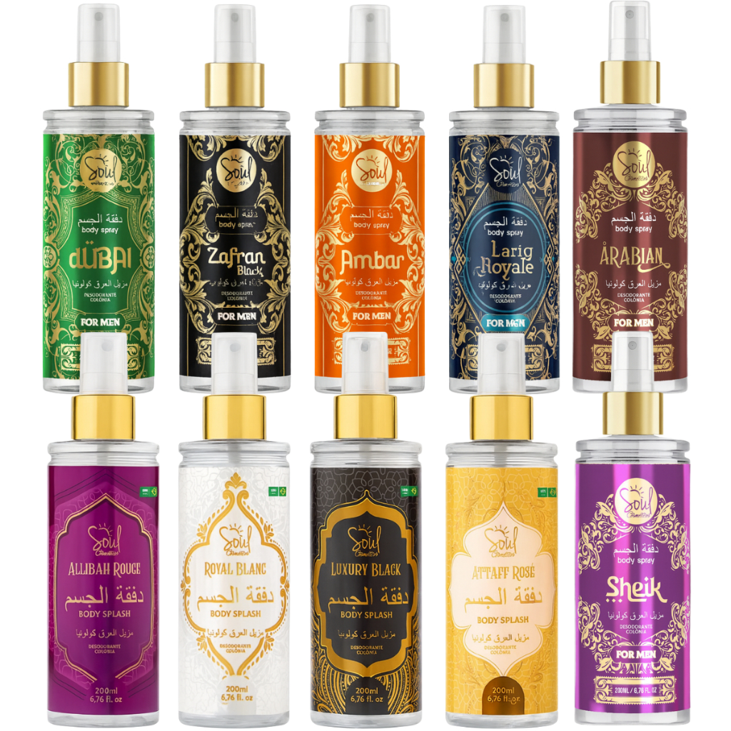 Body Splash Arabe Kit C/4un 200ml Perfume Árabe Masculino e Feminino De Luxo