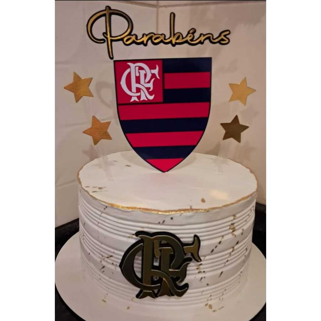 Topper de Bolo Flamengo /Topo  de Bolo Flamengo 3D /Decoração Bolo Flamengo/