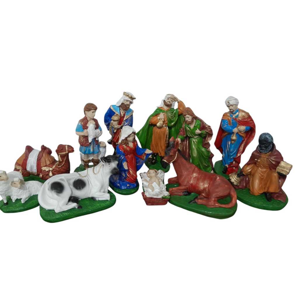 Promoção presépio completo 12 peças presepio natalino Jesus Maria Presepio Enfeite de gesso natalino presente natal