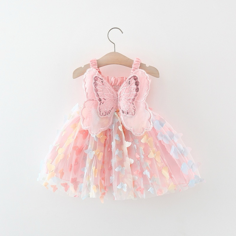 Vestido De Princesa Asa De Anjo Para Meninas Festa De Lantejoulas Brilhantes Fantasia De Fada Verão