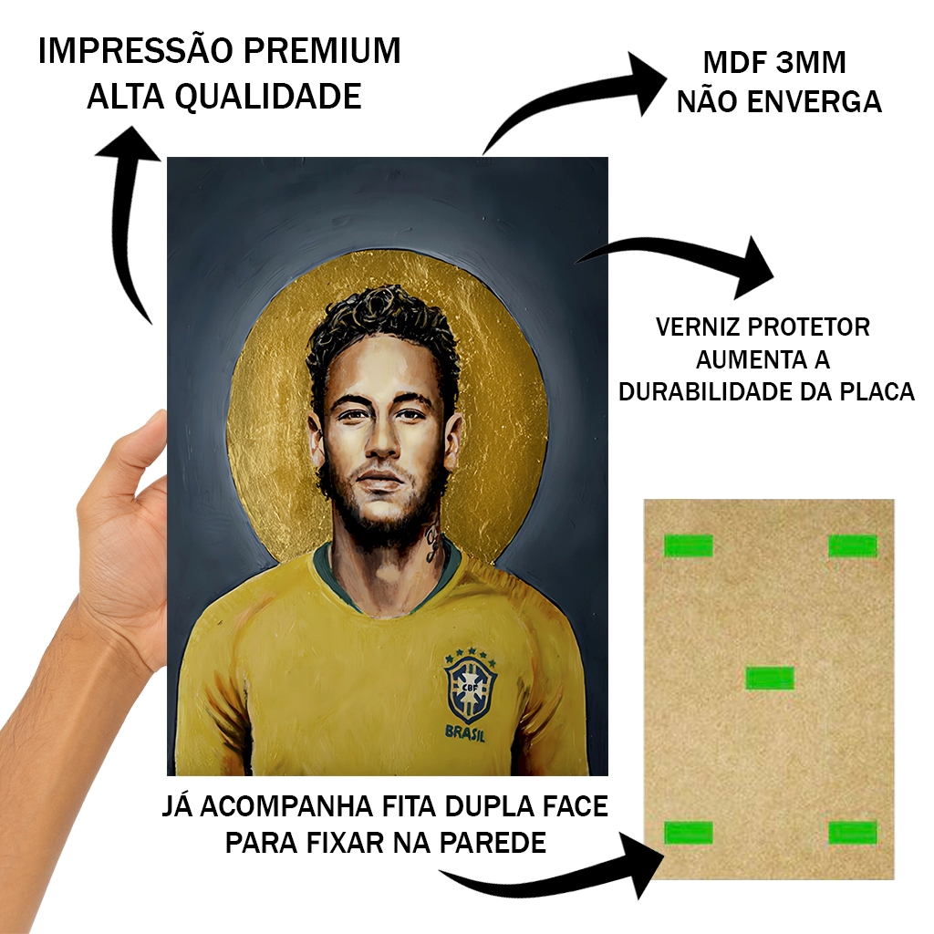 Quadro Placa Decorativa Lendas do Futebol – Moldura com Vidro para Jogadores Decoração Esportiva — imagem 2 de 2
