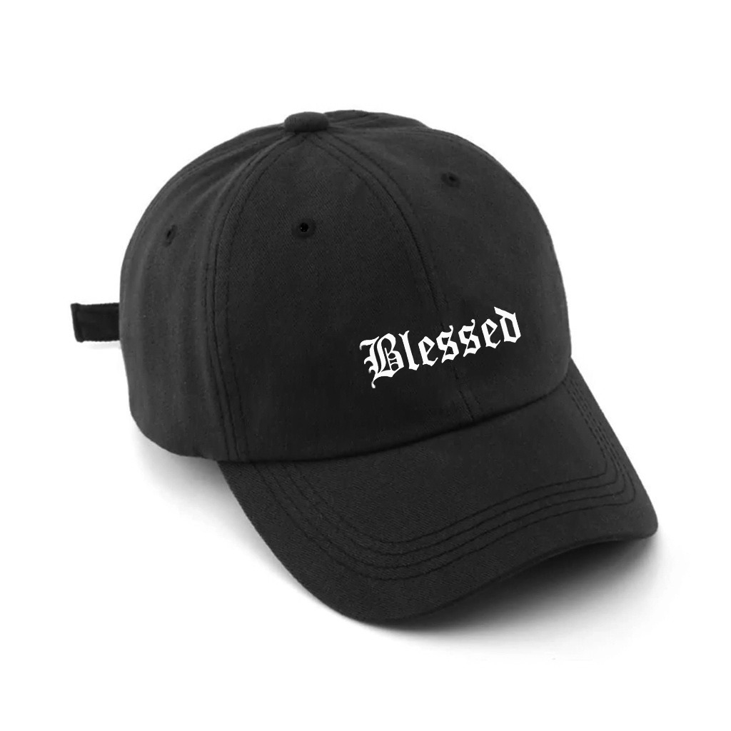 Boné Blessed Estampado Unissex Algodão Regulagem Boné Cristão Preto Gospel Evangélico Estiloso em Oferta na Shopee