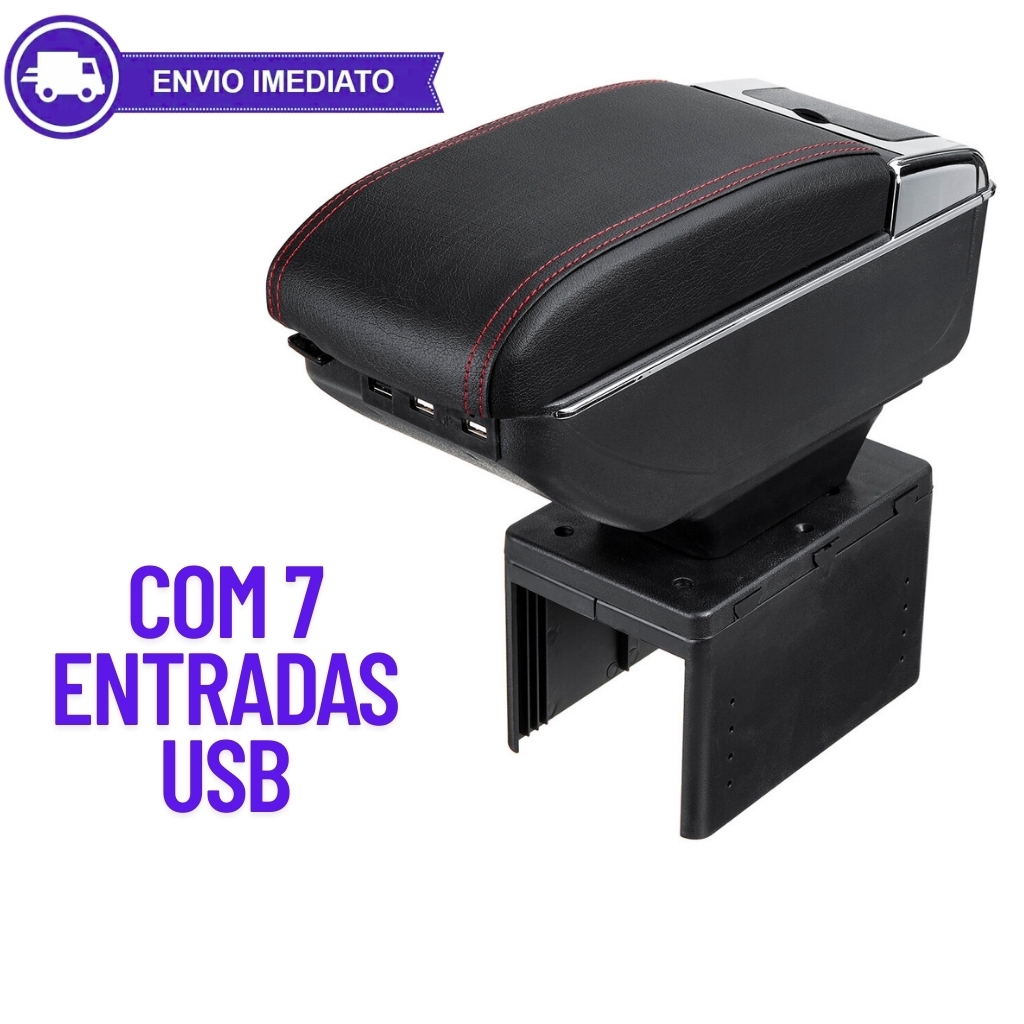 Apoio Console De Braço C/ 7 Entradas USB Central Universal Porta Objetos e Carregador em Oferta na Shopee