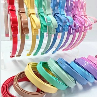 Tira em Couro Sintetico Verniz 10mm para fazer Tiara Laço Customização com 3 metros Artesanato DIY Fita de verniz PU