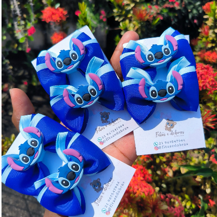 Laços parzinhos chiquinha Stitch em Oferta na Shopee
