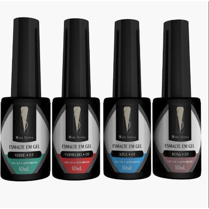 Detalhes do Kit 2 Esmalte Em Gel Unhas Miss Sonia Led Uv 10ml