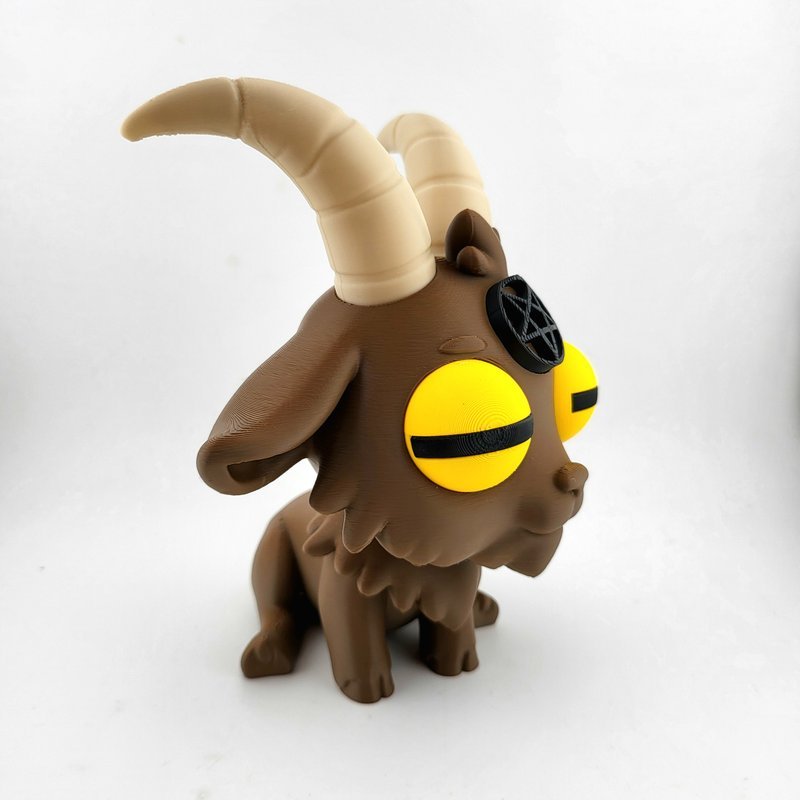 Estátua Fofa Bode Gótico Kawaii 3D Decoração Exclusiva