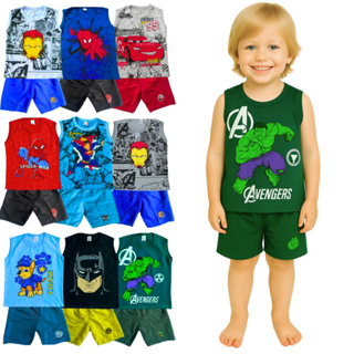 Kit 6 Roupas de Menino – Conjunto Regata Infantil com 3 Camisetas e 3 Bermudas em Oferta na Shopee