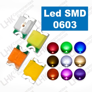 Diodo Led SMD 0603 Várias Opções Disponíveis em Oferta na Shopee
