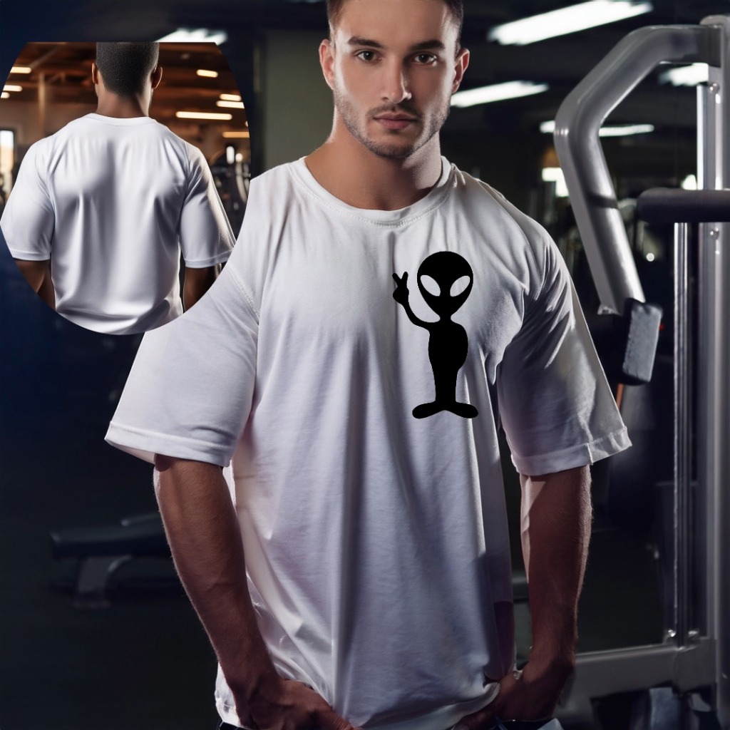 Camiseta Camisa Básica OverSized StreetWear Estampada Alien Cocumelo Skatista 100% Algodão